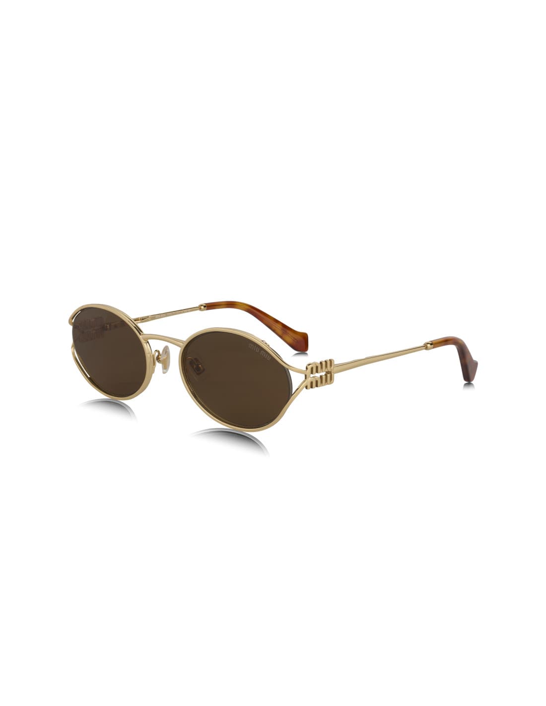 Miu Miu 01t Oval Shape Gold Coffee MU 52YS 7OE